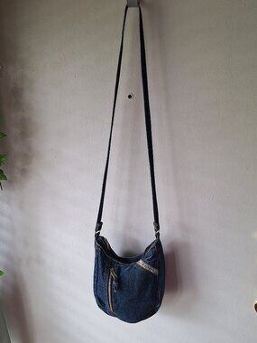 Blue Indigo Denim Cross Body Shoulder Bag